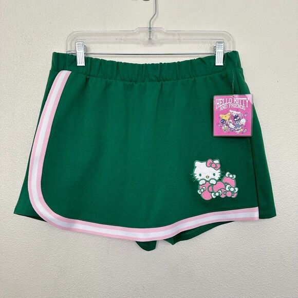 Hello Kitty and Friends Sanrio Skort Athletic Green Elastic Mini Women's XL NEW - Picture 2 of 7